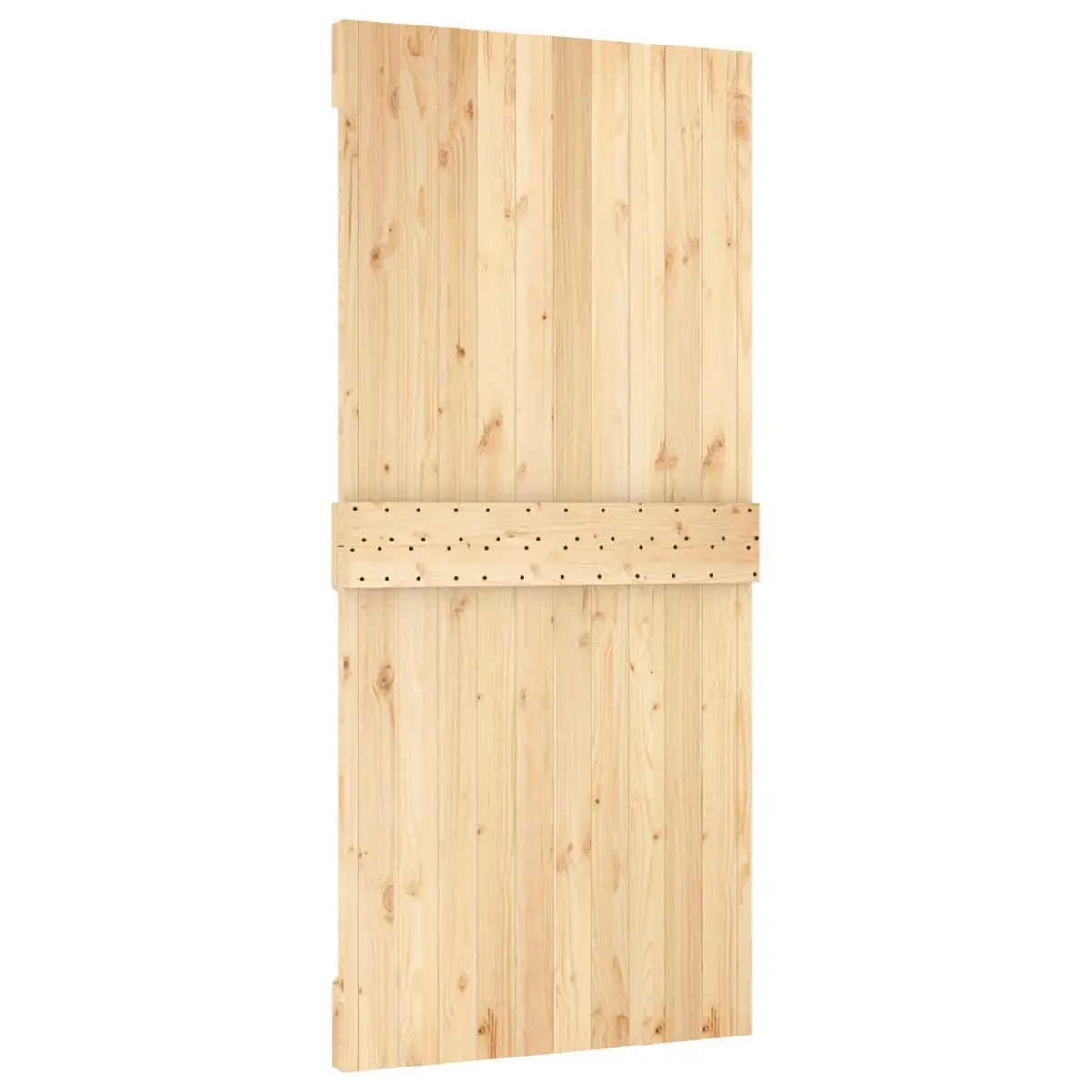 Sliding Door in Solid Pine Wood with Black Hardware