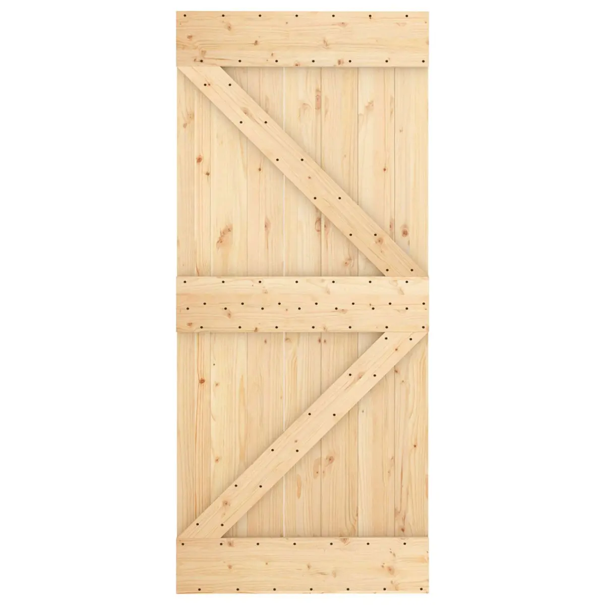 Solid Pine Sliding Door in Natural White 90 x 210 cm