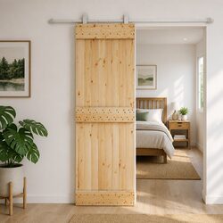 Modern Sliding Door in Solid Pine Wood - 70x210cm