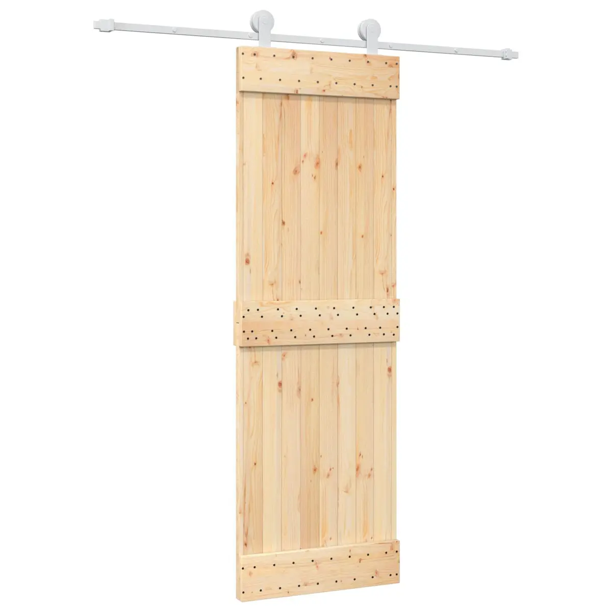 Sliding Door Solid Pine Wood Natural White 70x210cm Modern Room Divider