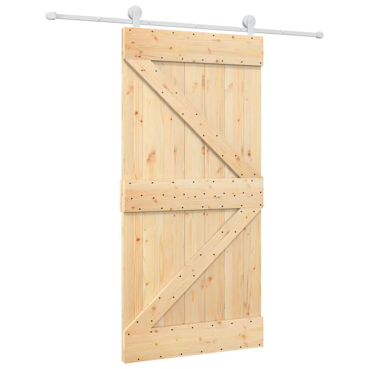 Solid Pine Wood Sliding Door Room Divider 100 x 210 cm