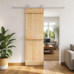 Solid Pine Wood Sliding Door 70 x 210 cm Modern Design