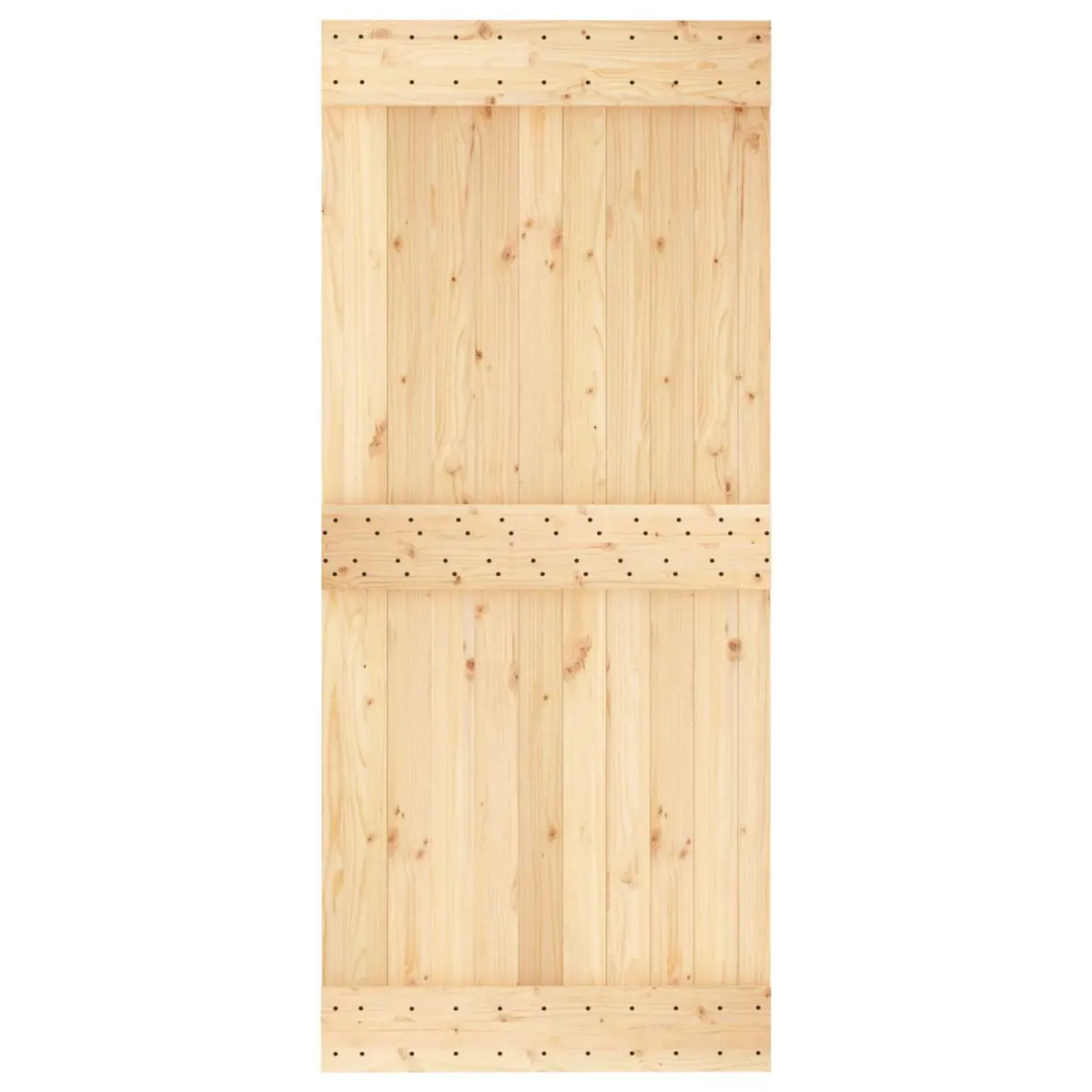 Sliding Door Solid Pine Wood 90 x 210 cm Brown