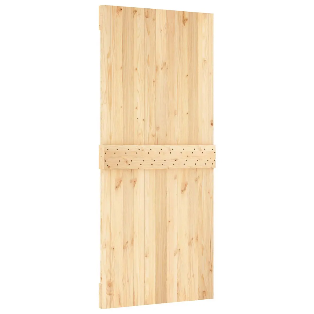 Sliding Door Solid Pine Wood 90 x 210 cm Brown