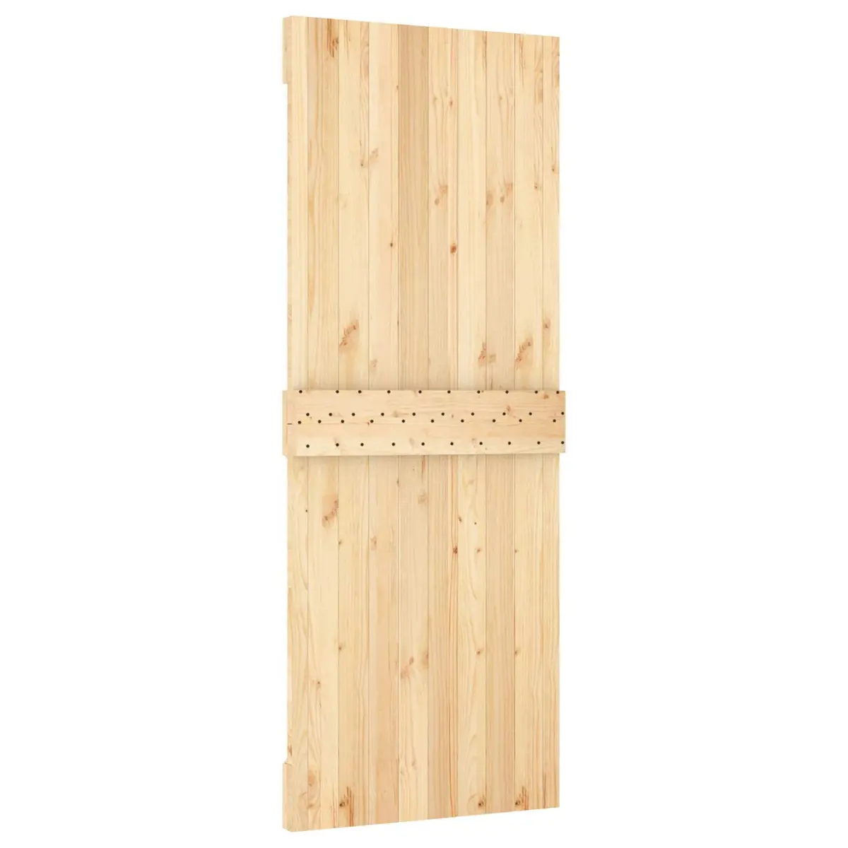 Sliding Door Solid Pine Wood 80 x 210 cm Natural Brown