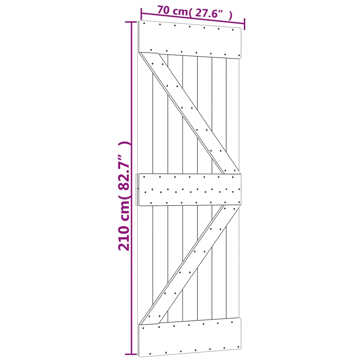 Sliding Door Solid Pine Wood 70 x 210 cm Natural