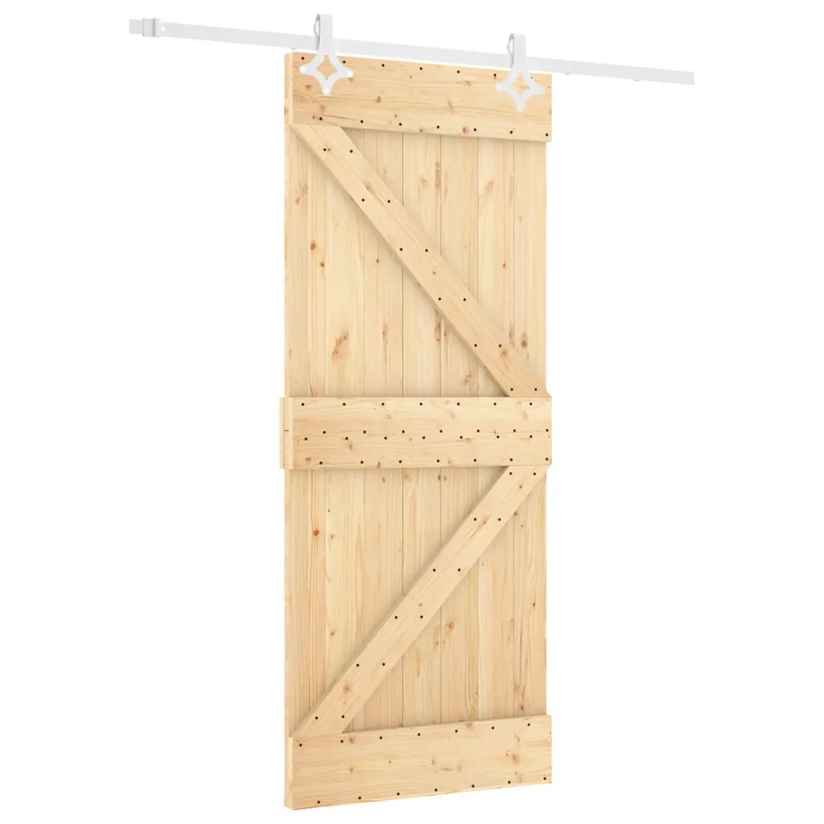 Sliding Door in Solid Pine Wood 80 x 210 cm
