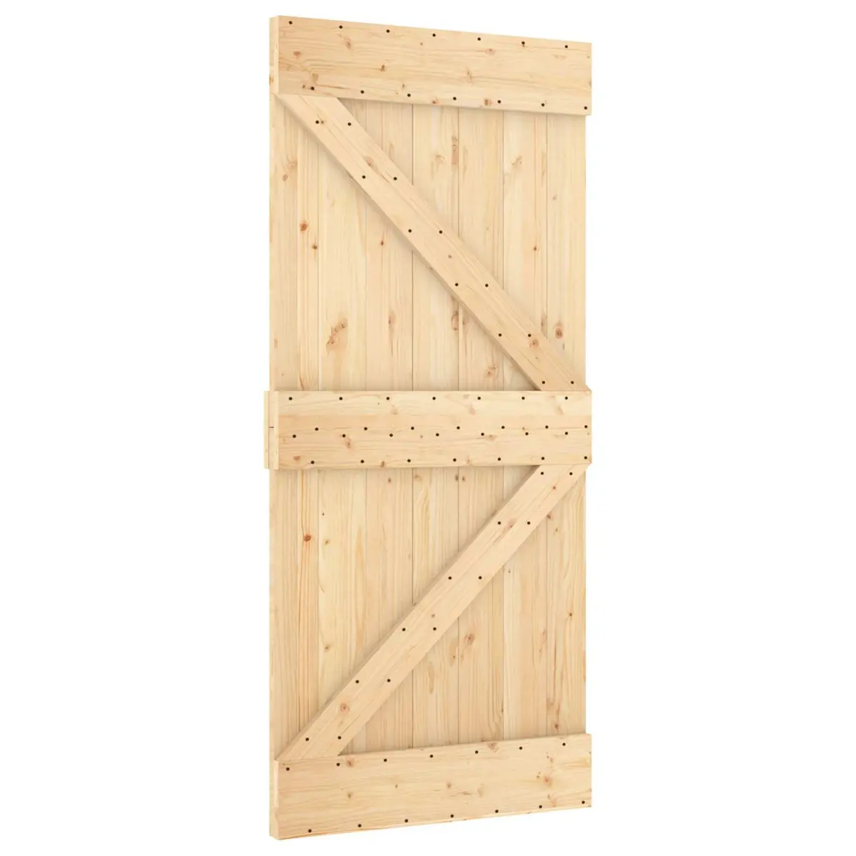 Solid Pine Wood Sliding Door in Natural White 90 x 210 cm