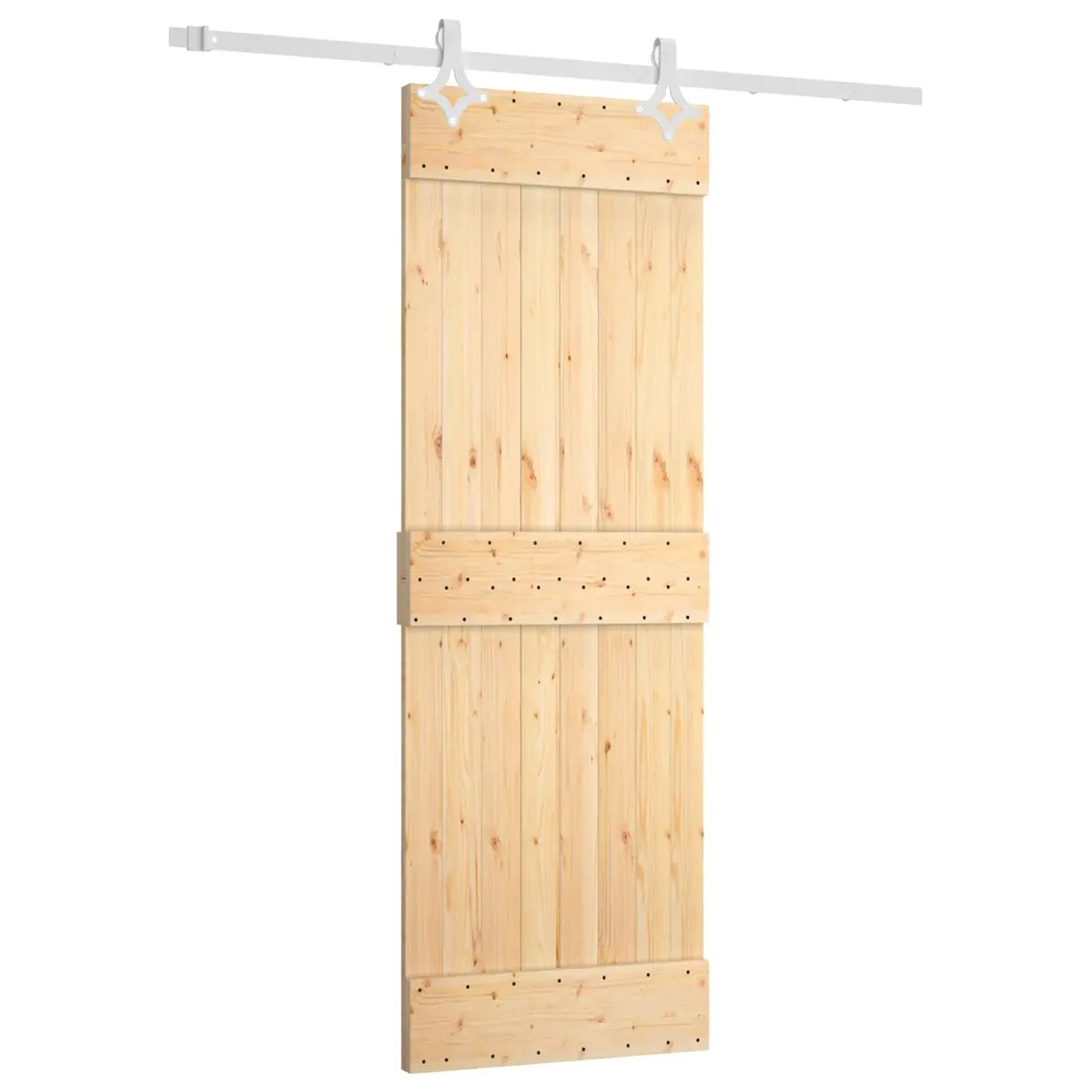 Sliding Door Solid Pine Wood 70 x 210 cm Brown
