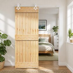 Sliding Door Solid Pine Wood Natural White 80 x 210 cm Modern Room Divider