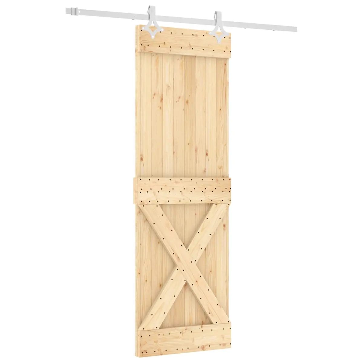 Sliding Door Pine Wood Natural White 70x210cm