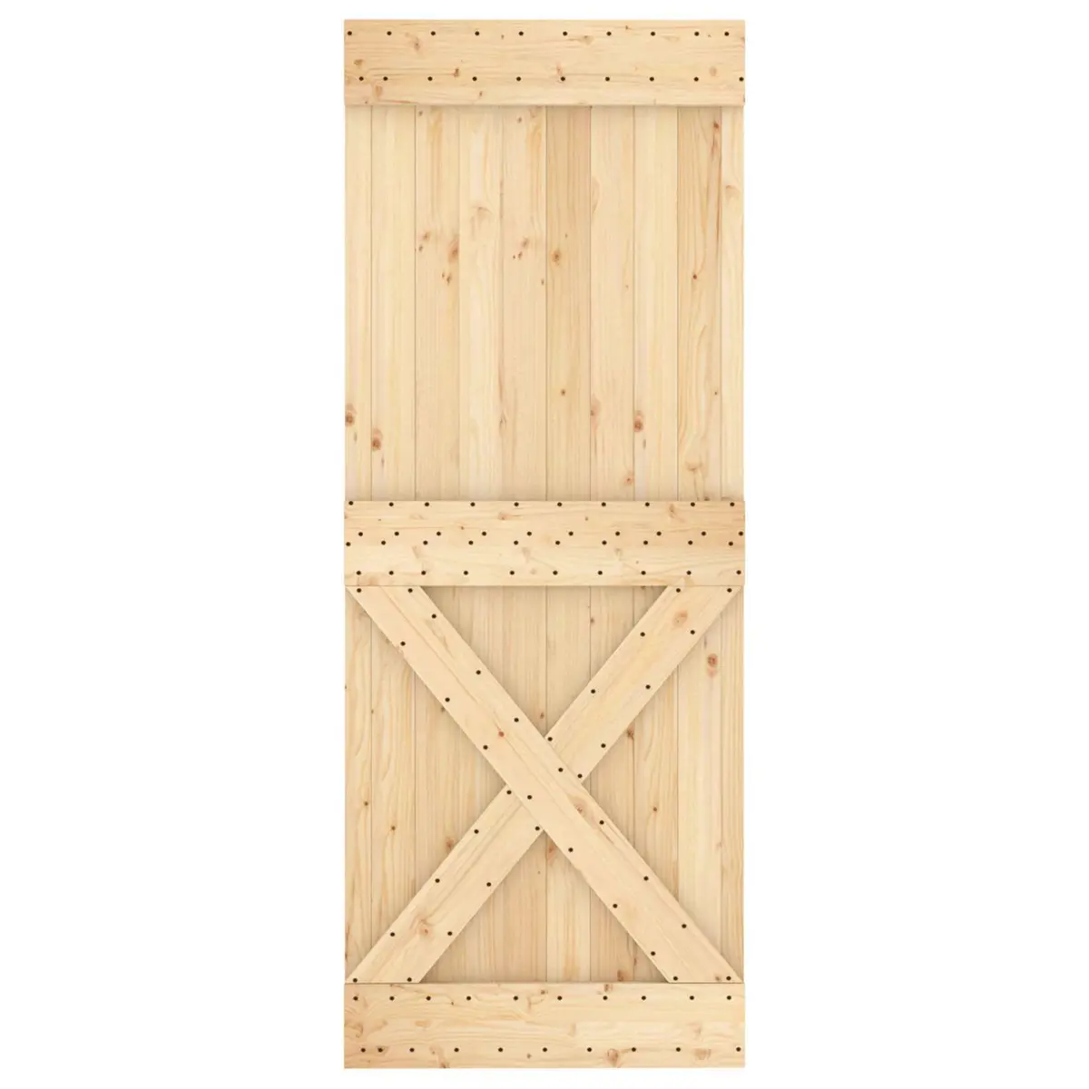 Sliding Door Solid Pine Wood 80x210cm Natural White Modern Interior Room Divider