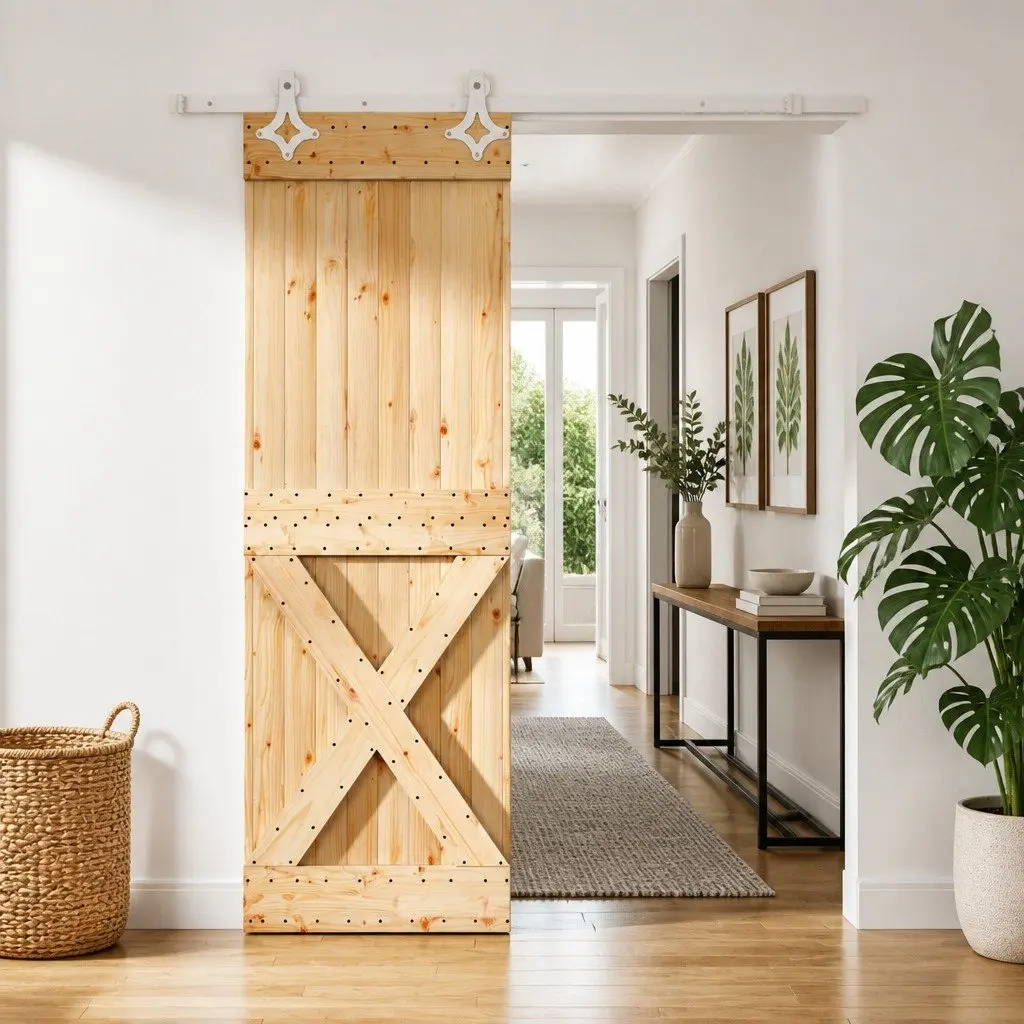 Sliding Door Solid Pine Wood 70 x 210 cm