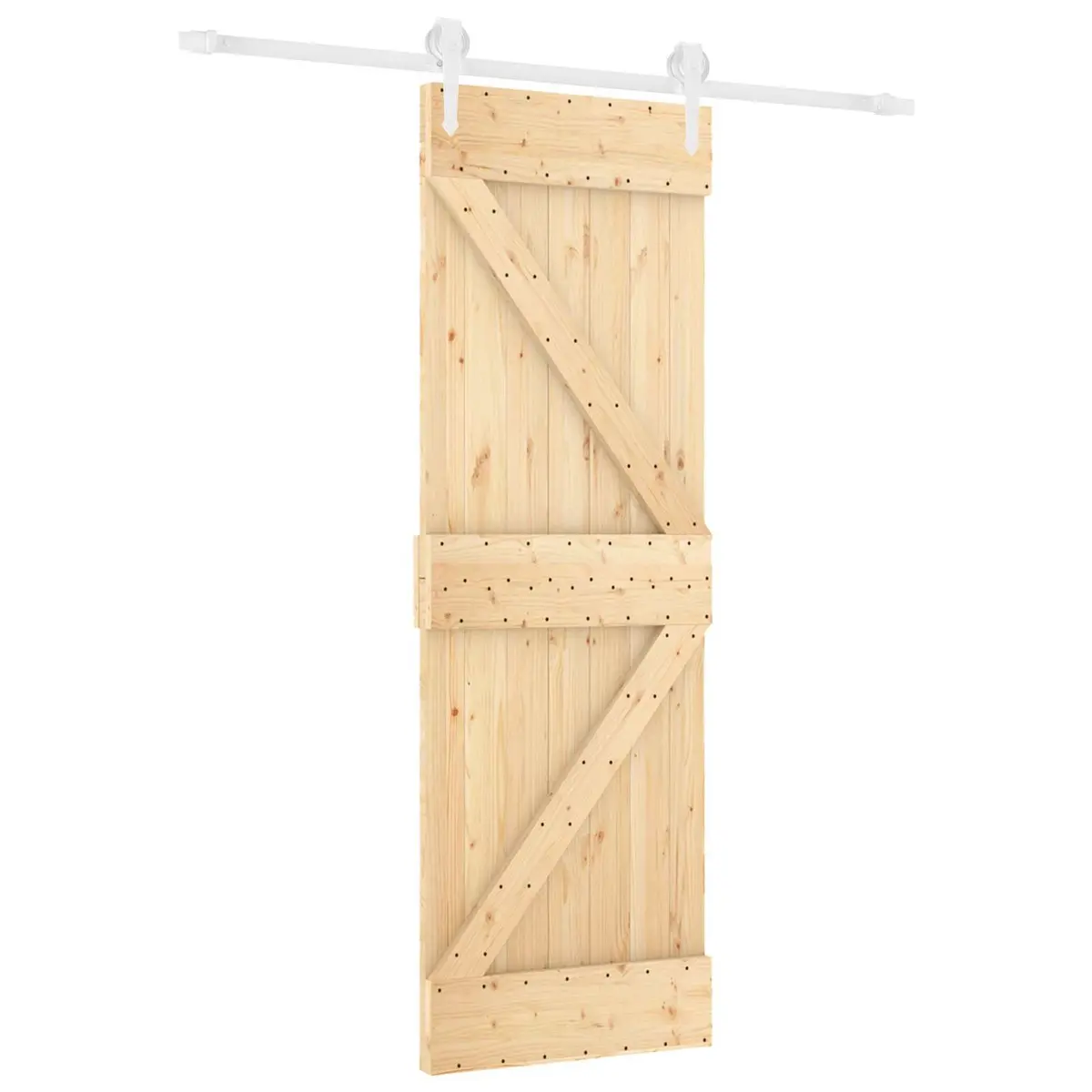Solid Pine Sliding Door in Natural Brown 70x210cm