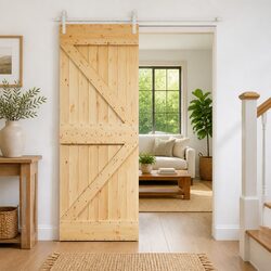 Solid Pine Wood Modern Sliding Door 85 x 210 cm