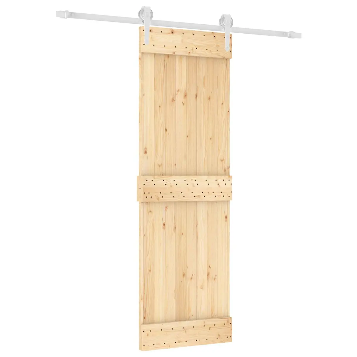 Sliding Door Solid Pine Wood 70 x 210 cm Natural White