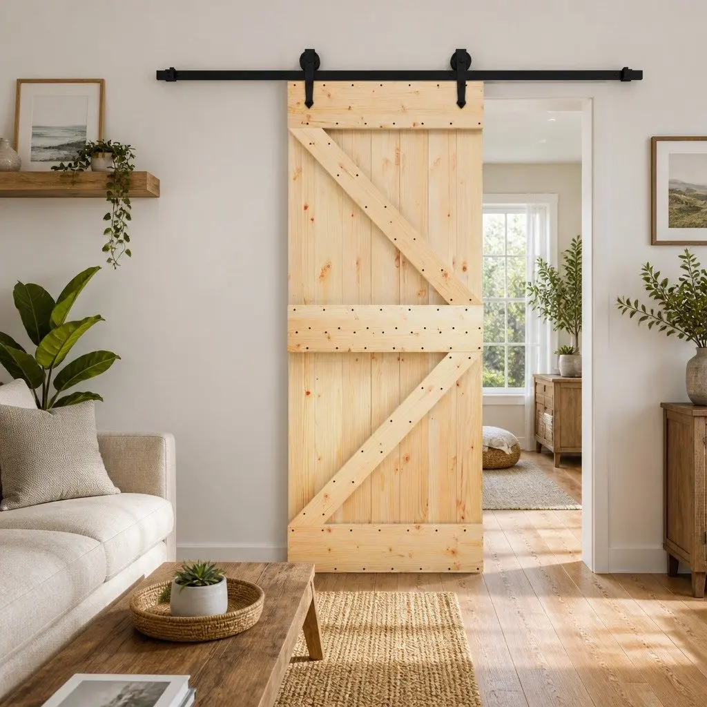 Solid Pine Wood Sliding Door 85 x 210 cm