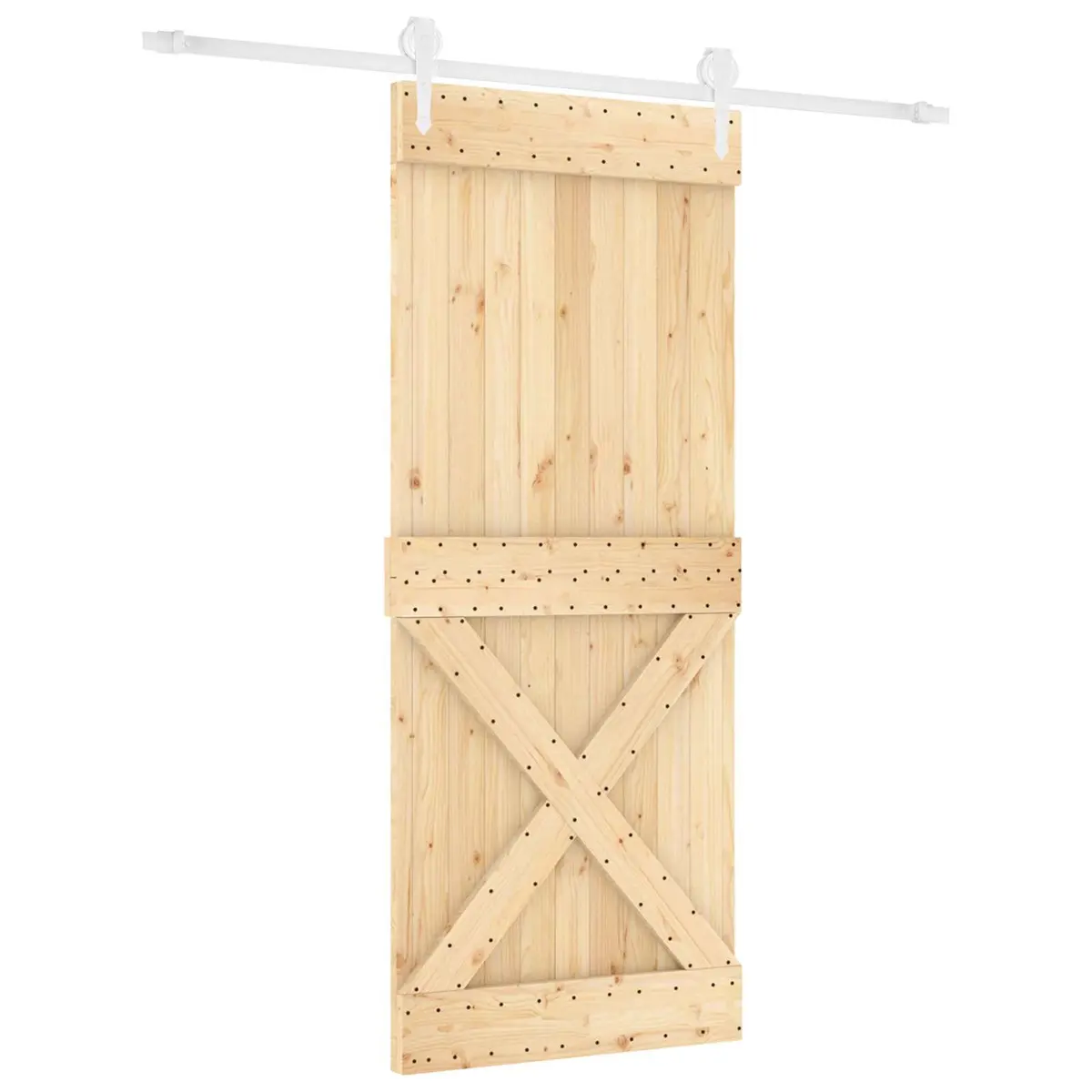 Sliding Door Natural White 100 x 210 cm Solid Pine Wood Modern Room Divider