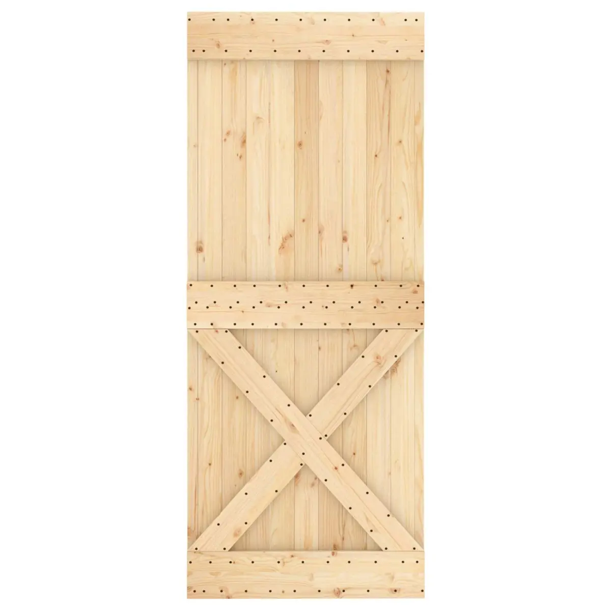 Sliding Door Natural White 100 x 210 cm Solid Pine Wood Modern Room Divider