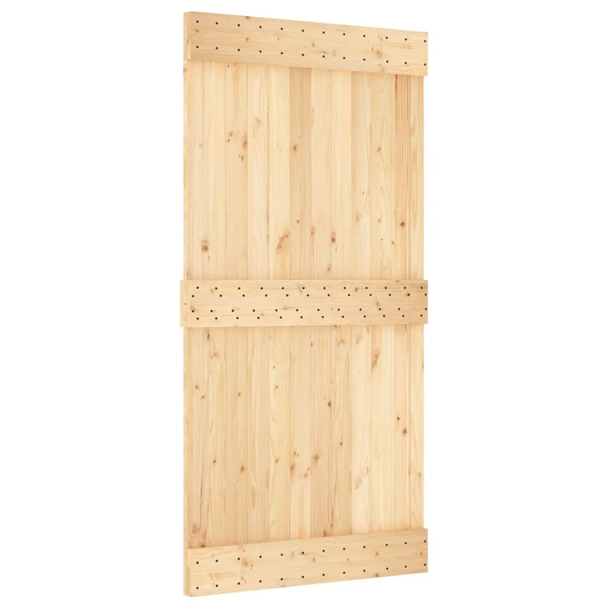 Solid Pine Wood Sliding Door with Durable Steel Track 100 x 210 cm