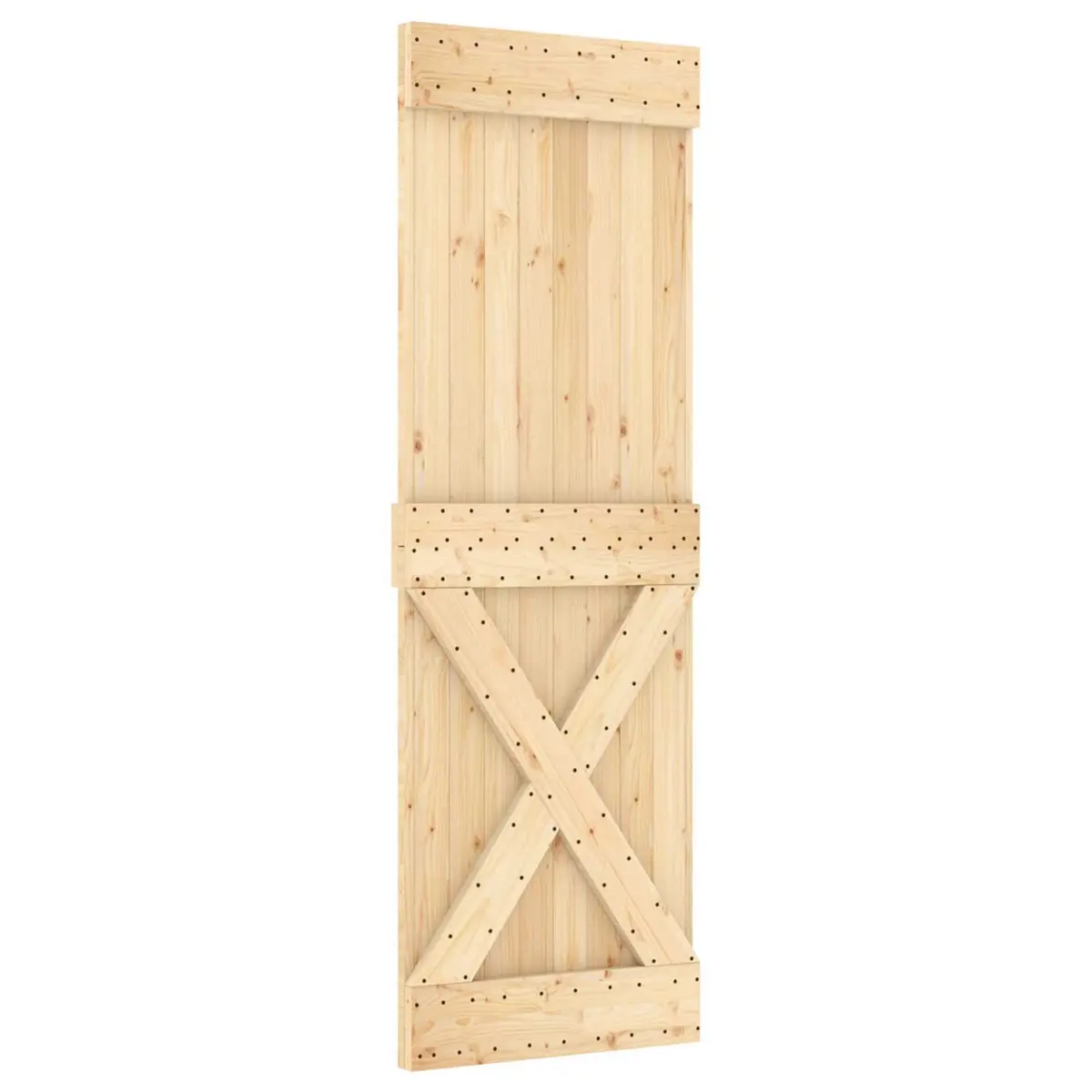 Solid Pine Wood Sliding Door 70 x 210 cm with Steel Track