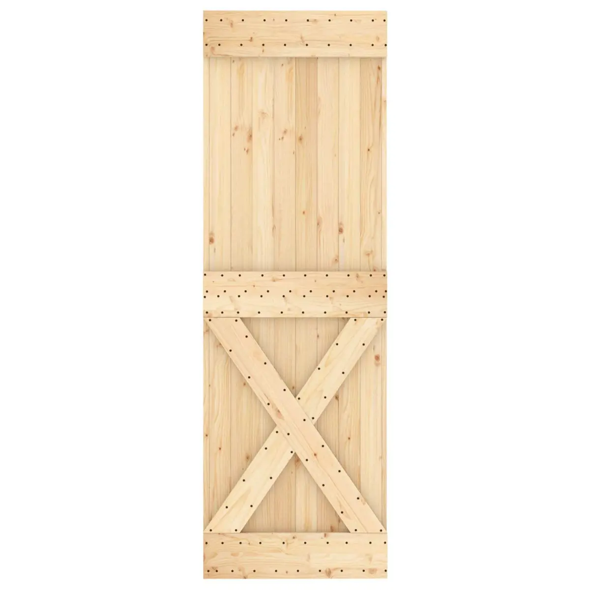 Solid Pine Wood Sliding Door 70 x 210 cm with Steel Track