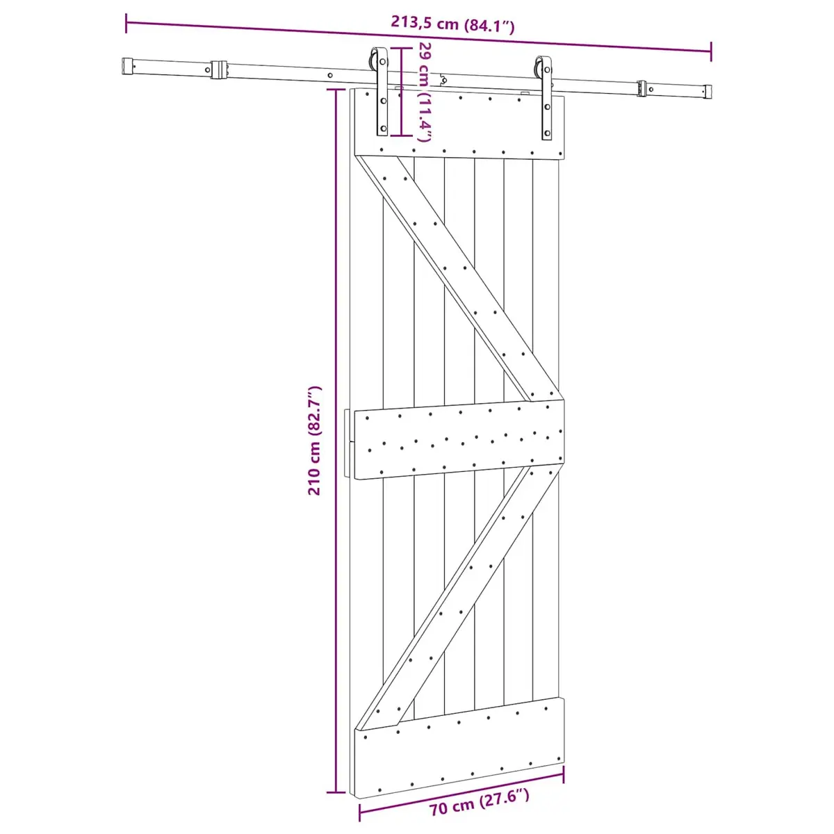 Sliding Door for Space Efficiency 70x210cm