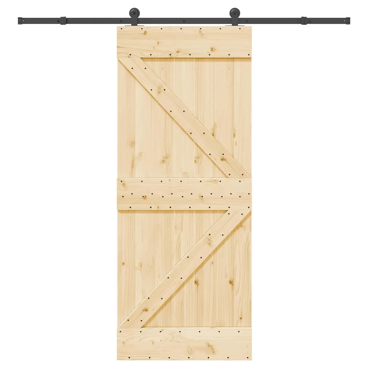 Sliding Door with Durable Wood Frame and Steel Track