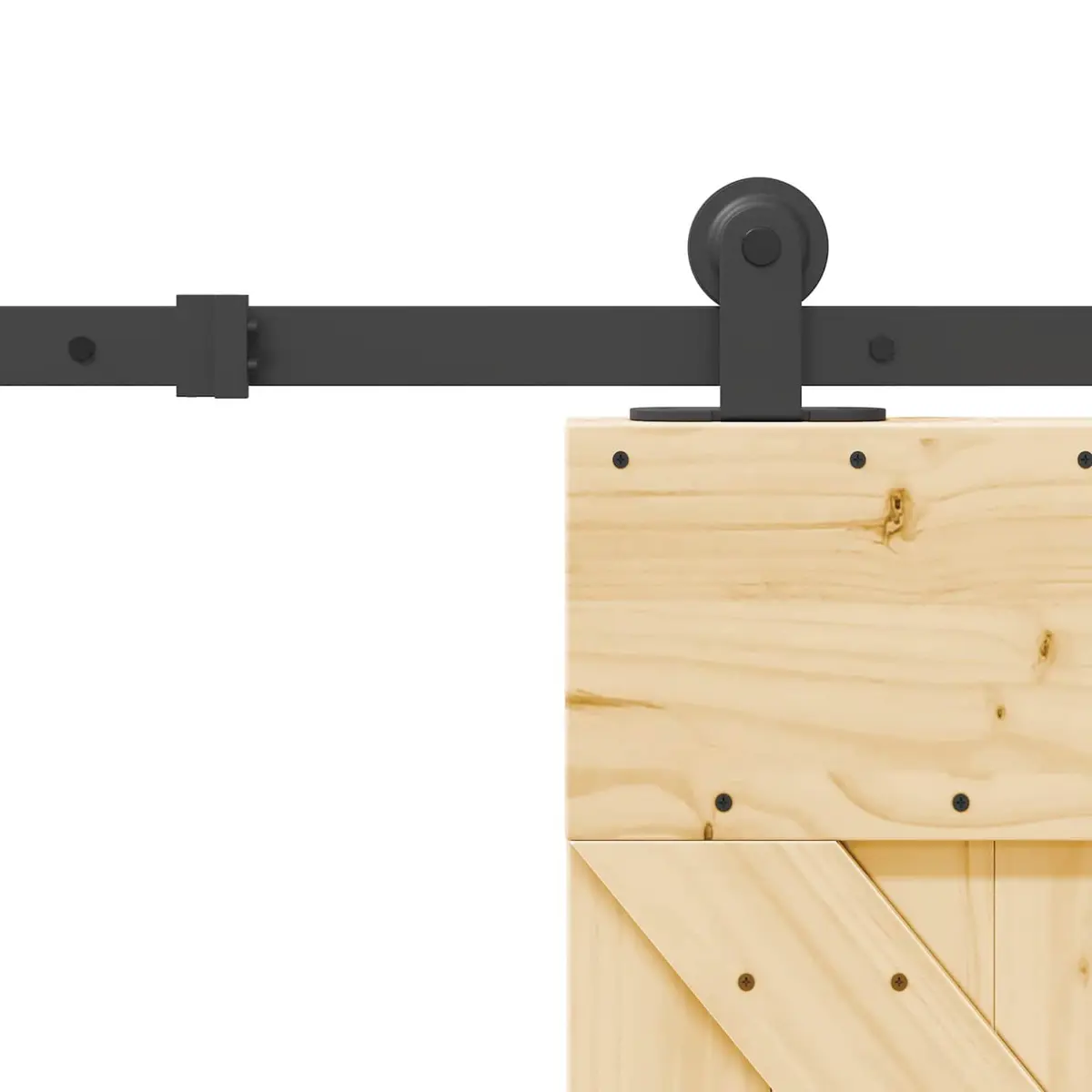 Sliding Door with Durable Wood Frame and Steel Track