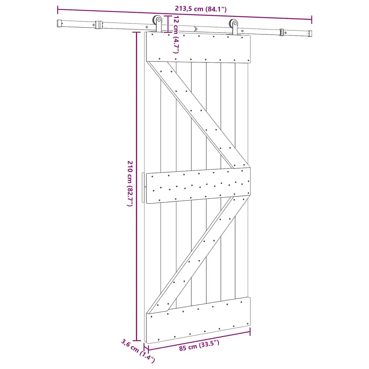Sliding Door with Durable Wood Frame and Steel Track