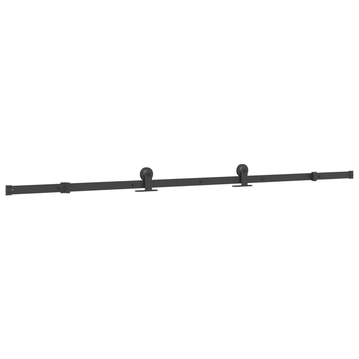 Sliding Door Pine Wood 90 x 210 cm Natural Black Steel Track