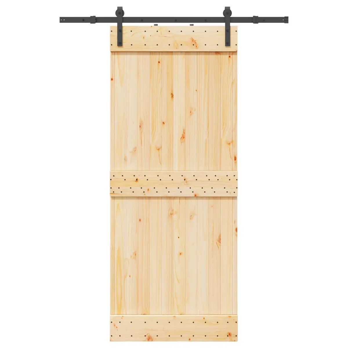 Minimalist Sliding Door with Pine Wood Frame
