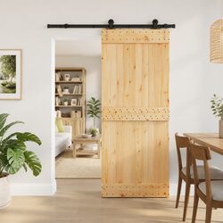 Sliding Door Modern Style Brown Black 85 x 210 cm Space-Saving Room Divider