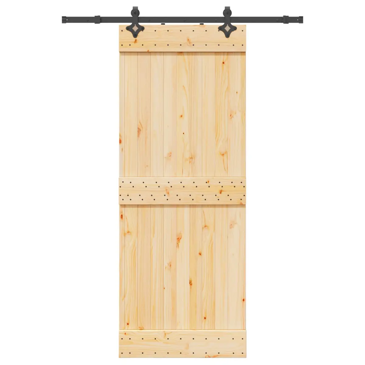 Sliding Door with Black Steel Track 80x210cm