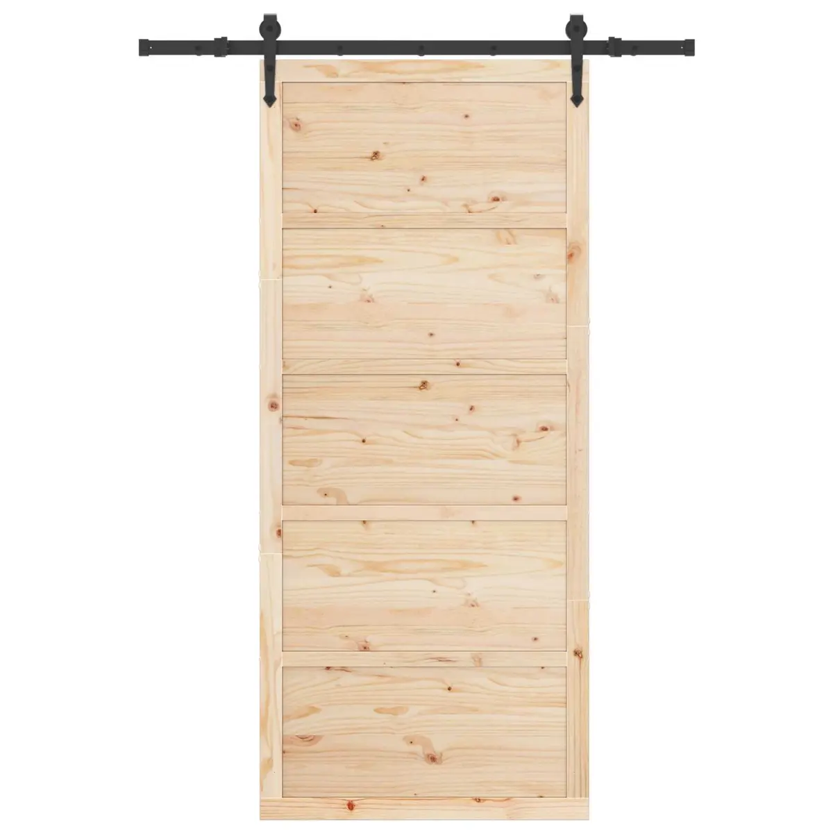 Solid Pine Wood Sliding Door with Top Track Mechanism