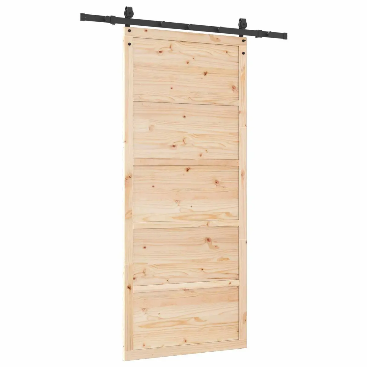 Solid Pine Wood Sliding Door with Top Track Mechanism