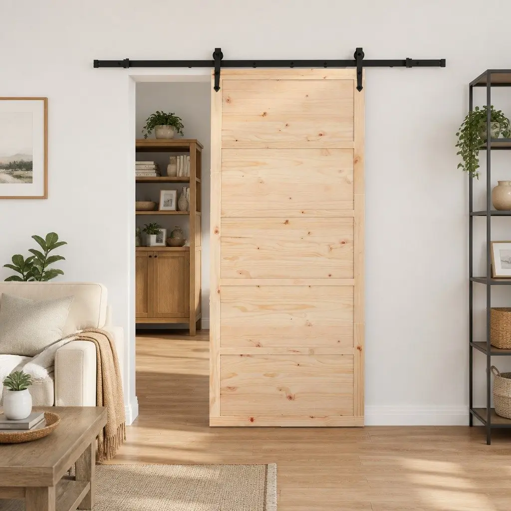 Solid Pine Wood Sliding Door 100 x 208 cm