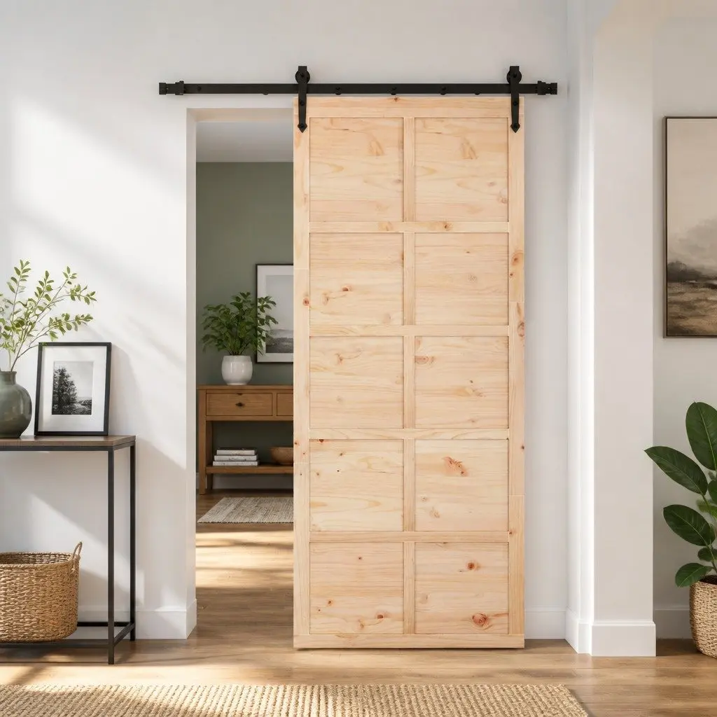 Solid Pine Wood Sliding Door 80 x 208 cm