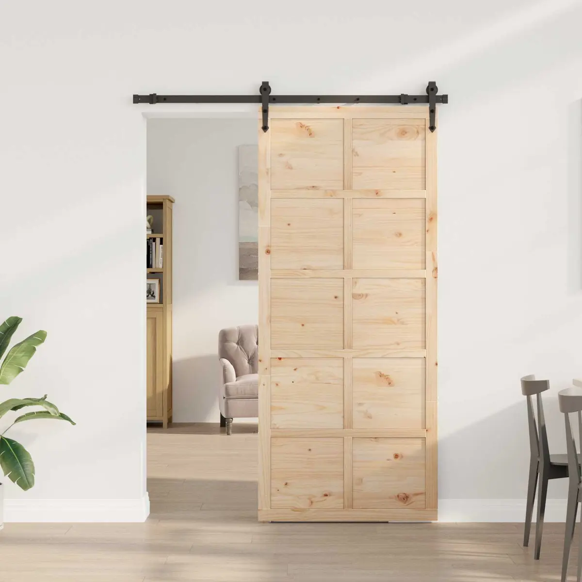 Solid Pine Wood Sliding Door 80 x 208 cm