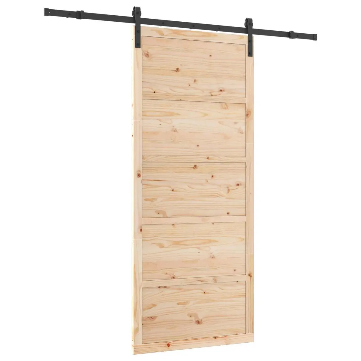 Sliding Door Solid Pine Wood 80 x 208 cm Brown Modern Interior Room Divider