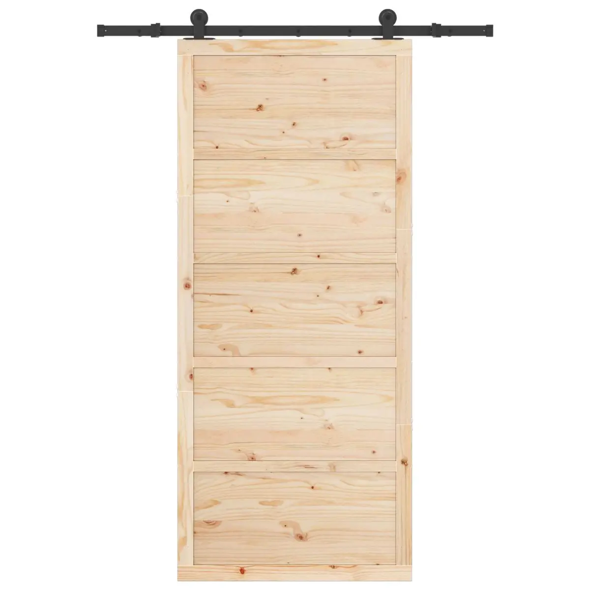 Sliding Door in Natural Solid Pine Wood 80 x 208 cm