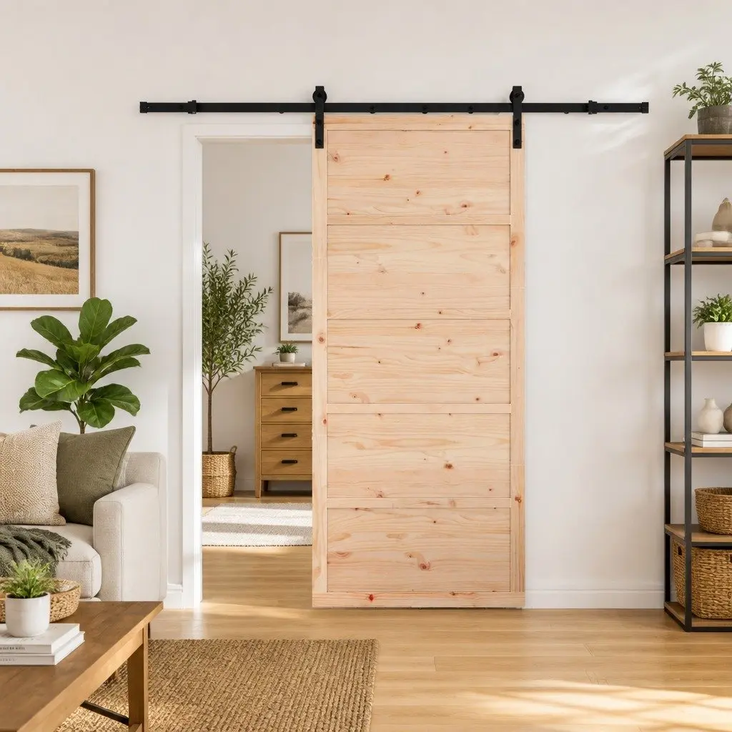 Solid Pine Wood Sliding Door 100 x 208 cm