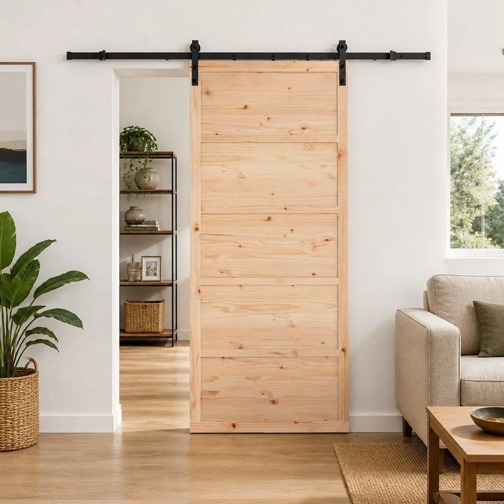 Solid Pine Wood Sliding Door 90 x 208 cm