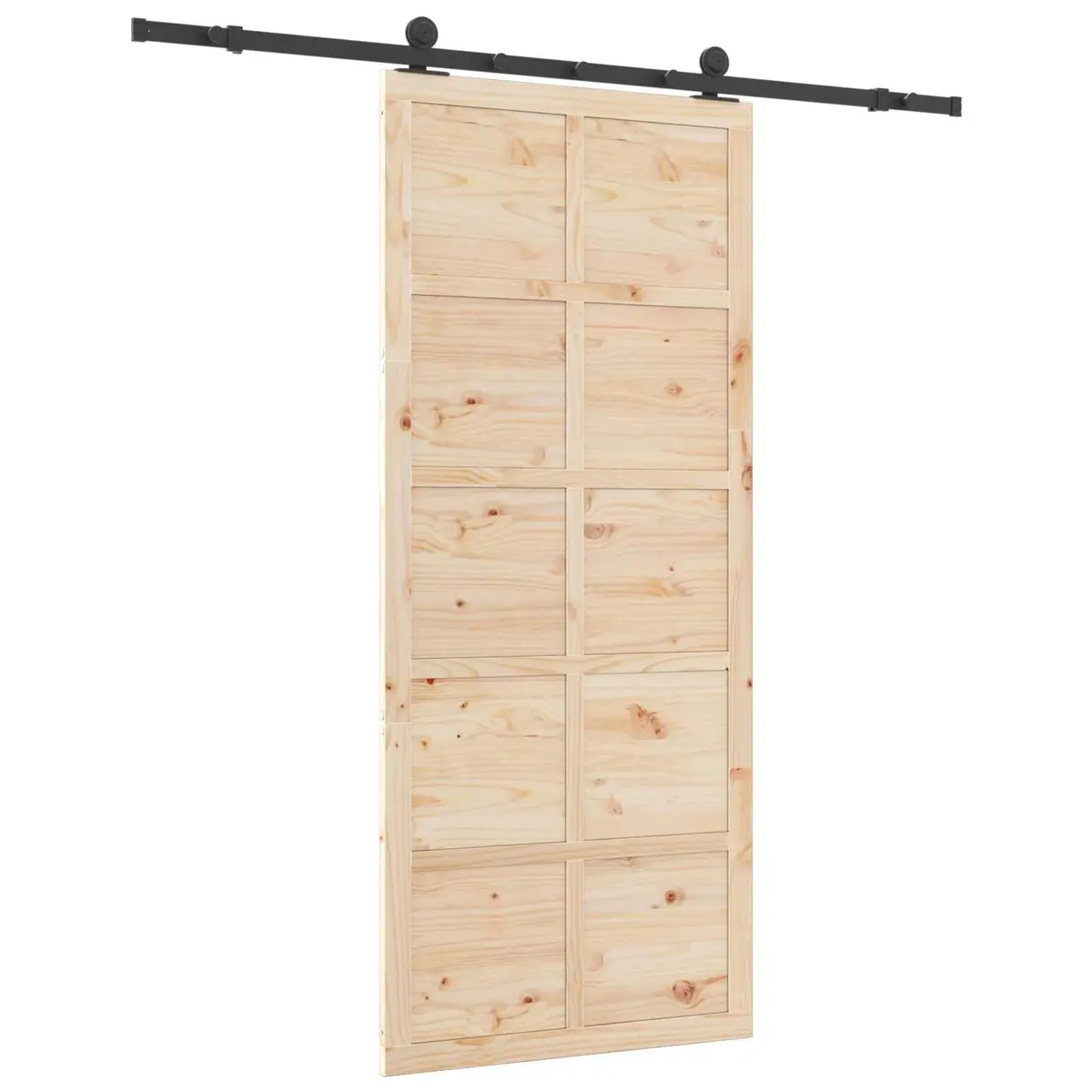 Solid Pine Wood Sliding Door 100 x 208 cm for Interiors