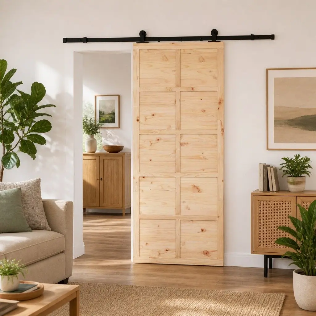 Solid Pine Wood Sliding Door 90 x 208 cm