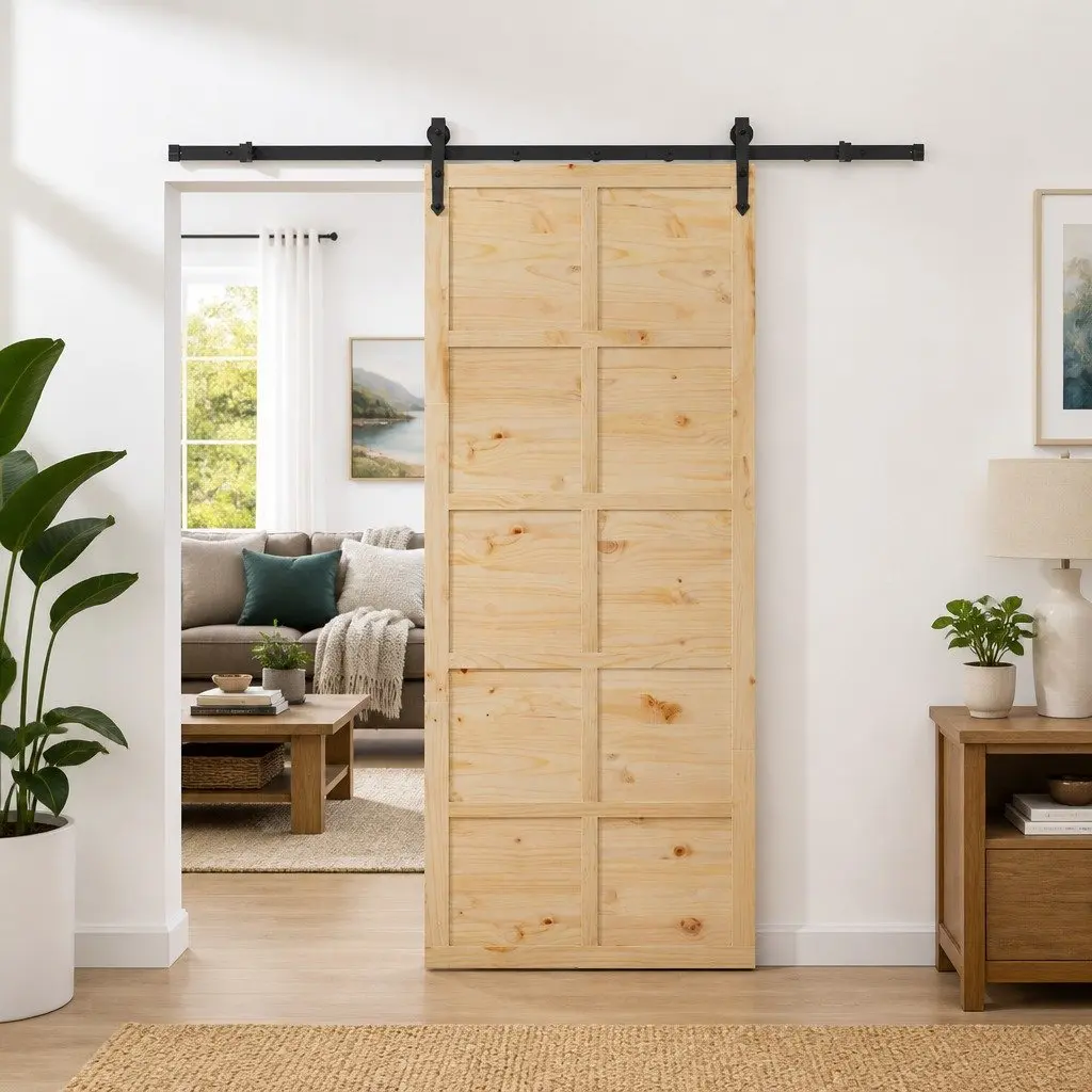 Solid Pine Wood Sliding Door 100 x 208 cm