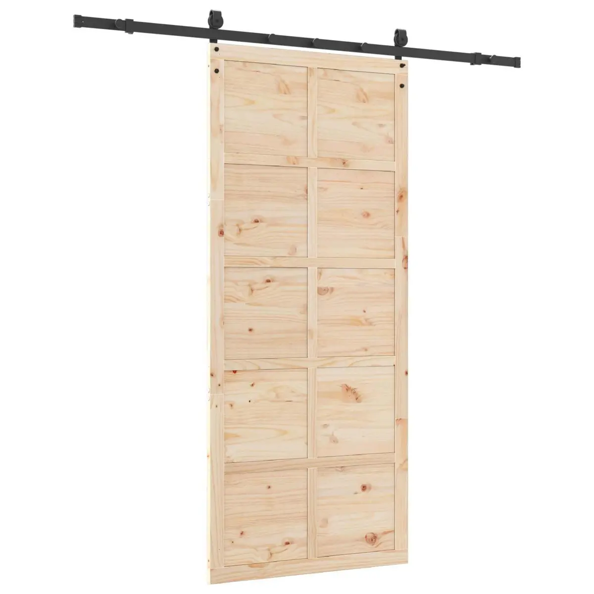Natural Solid Pine Wood Sliding Door 80x208cm