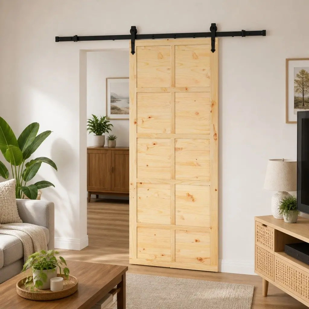 Solid Pine Wood Sliding Door 80 x 208 cm
