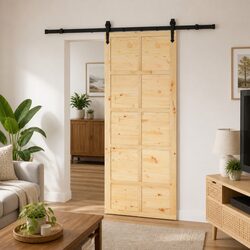 Modern Solid Pine Wood Sliding Door 80 x 208 cm