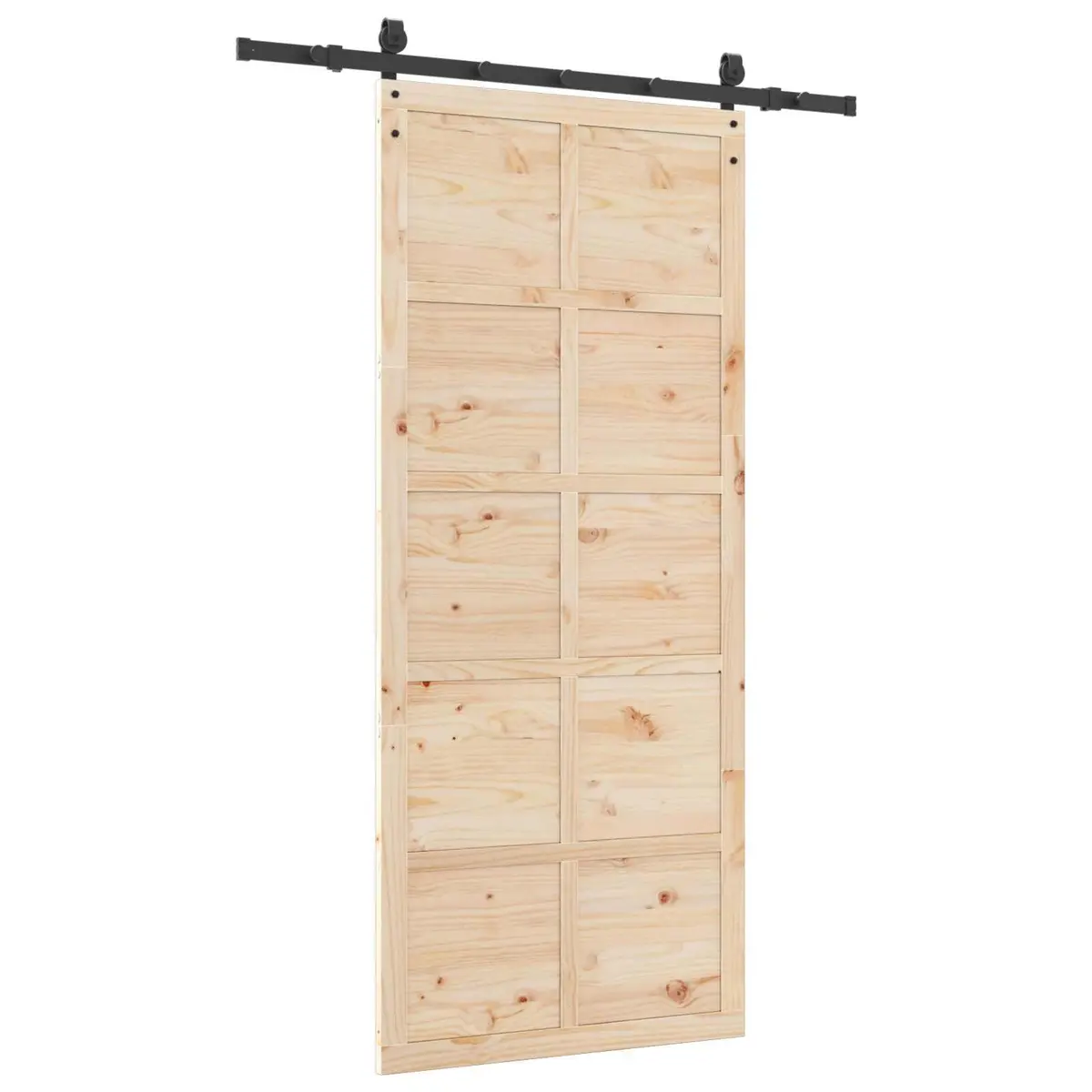 Sliding Door Solid Pine Wood 80 x 208 cm Brown